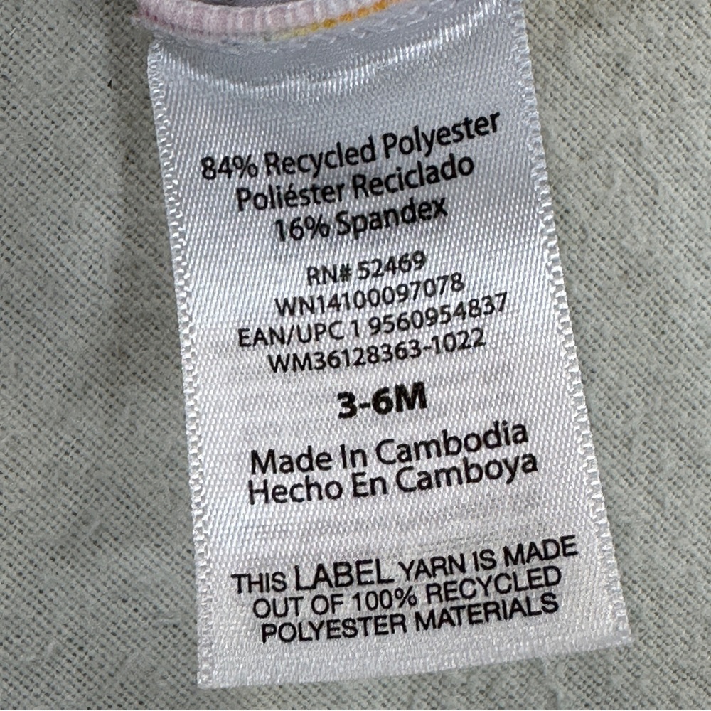 Wonder Nation Baby Multicolor Geometric Swim Rash Guard. Sz 3-6M - Picture 5 of 5